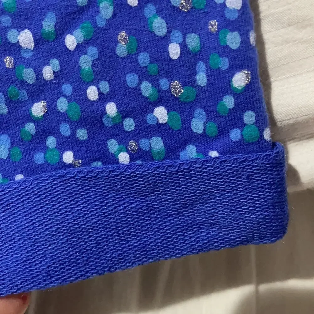 Gymboree 5 royal blue mixed color polka dot stretch pull on cuffed short nwt